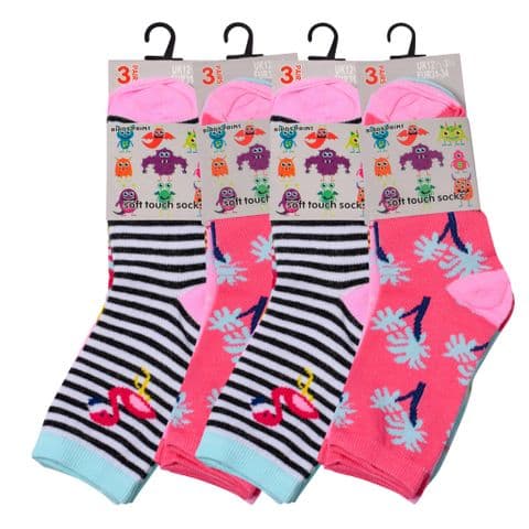 Kids Birds Print Summer Socks 12 Pair