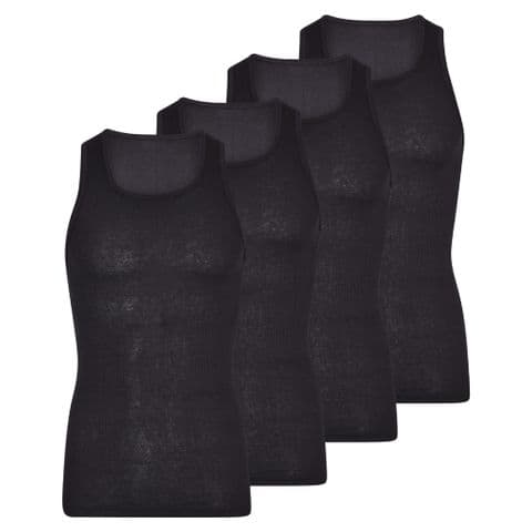 Mens Black rib vest